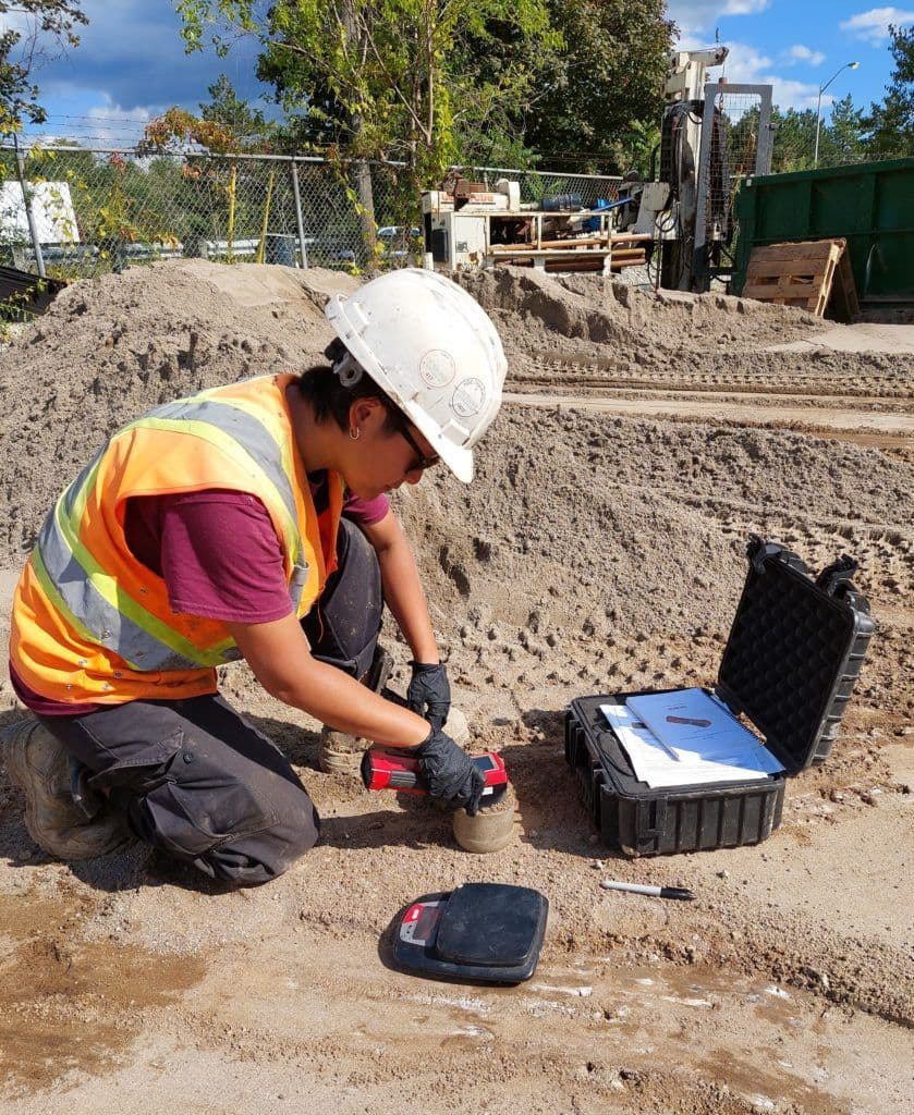 Example of QA/QC testing on site